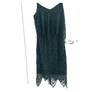 Green layered lace dress